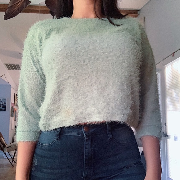 Mint cropped Sweater - Picture 4 of 6